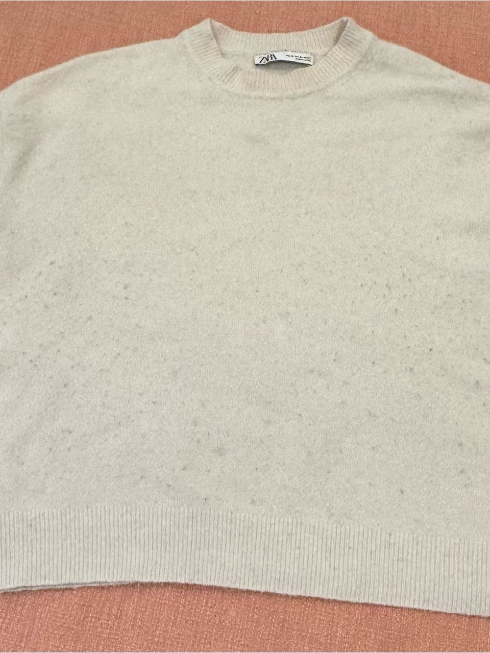 Alpaca / wool blend Zara XL wm’s Crewneck oversized Sweater in Off-White Cream